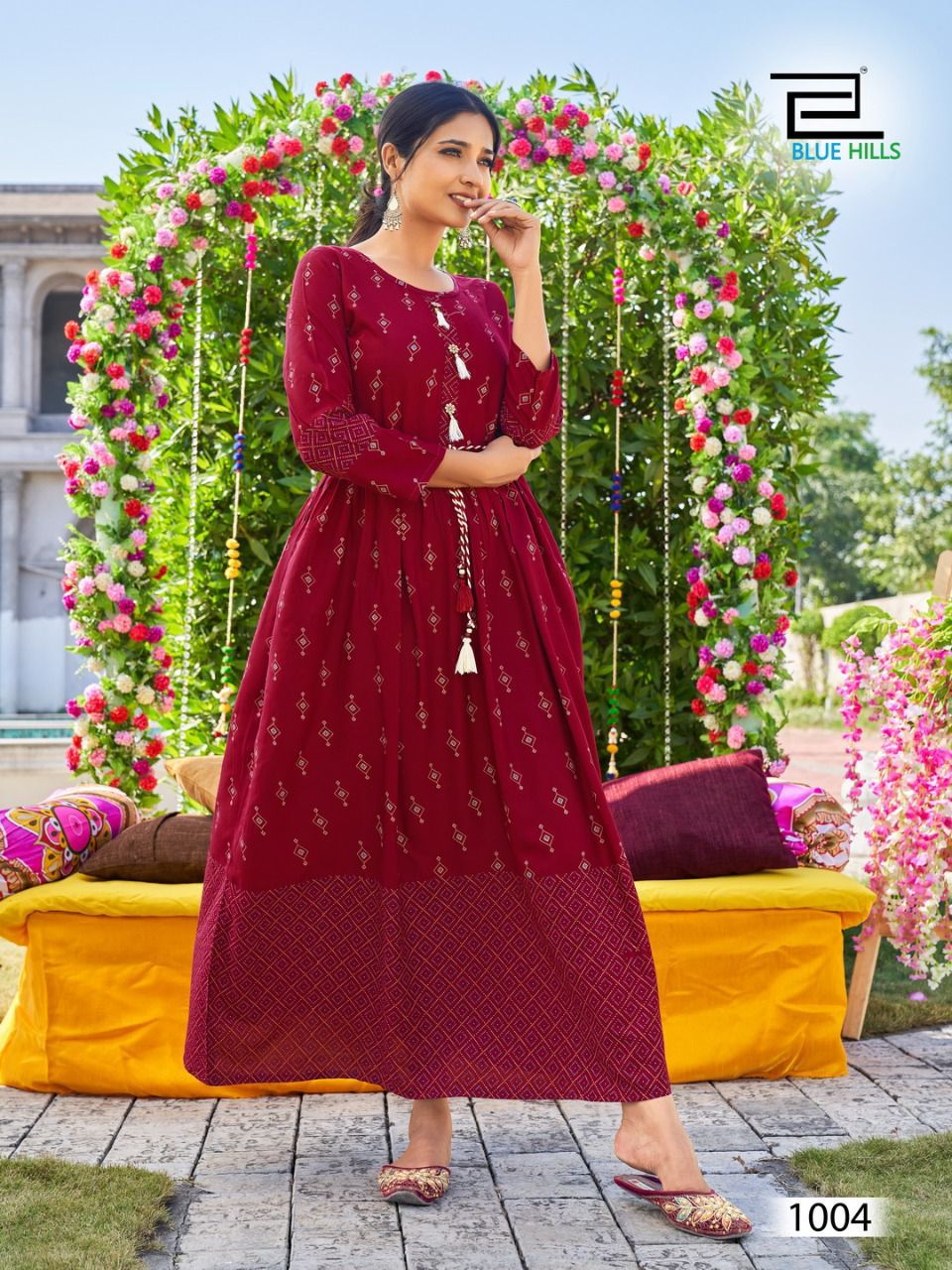 Blue Hills Lachak 1 Heavy Festive Wear Rayon Floor Touch Latest Anarkali Kurtis Collection